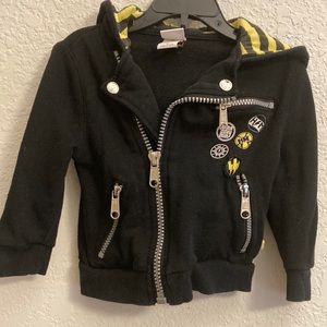 Harajuku mini for Target girls black hooded motorcycle sweatshirt. Sz S (4)